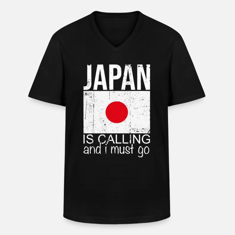 Japan Spruch - Männer-T-Shirt mit V-Ausschnitt - Schwarz