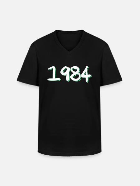 1984 Birthday - Men's V-Neck T-Shirt - black