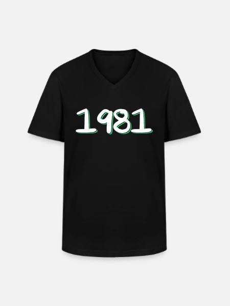1981 Birthday - Men's V-Neck T-Shirt - black