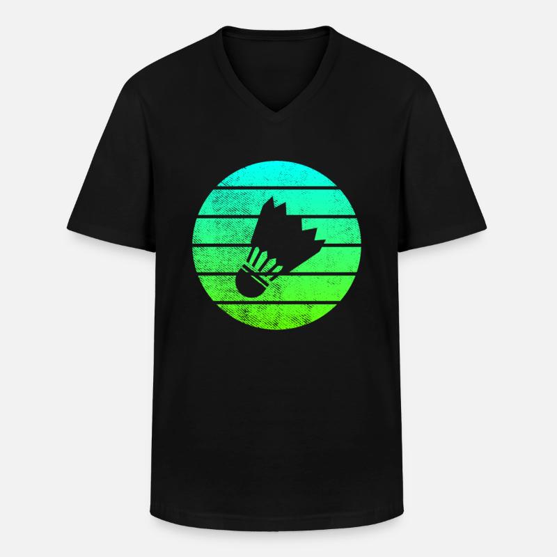 Badminton - Männer-T-Shirt mit V-Ausschnitt - Schwarz