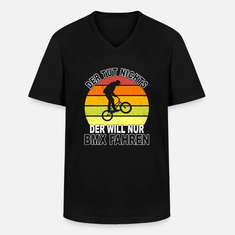 BMX Spruch - Männer-T-Shirt mit V-Ausschnitt - Schwarz