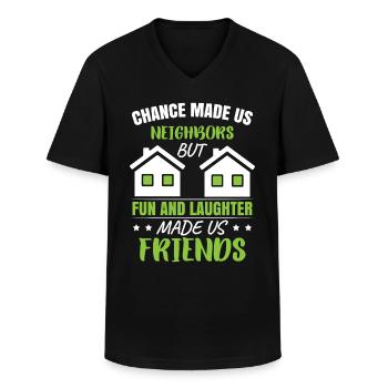 Chance Made Us Neighbors - Men's V-Neck T-Shirt - black - Front - AI Model Male 178 dark (178cm)