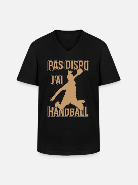 J'ai Handball - T-shirt col V Homme - noir