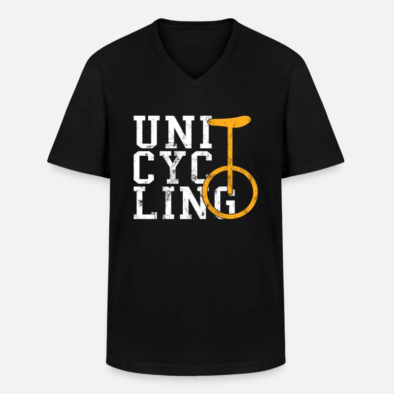 Einrad - Männer-T-Shirt mit V-Ausschnitt - Schwarz