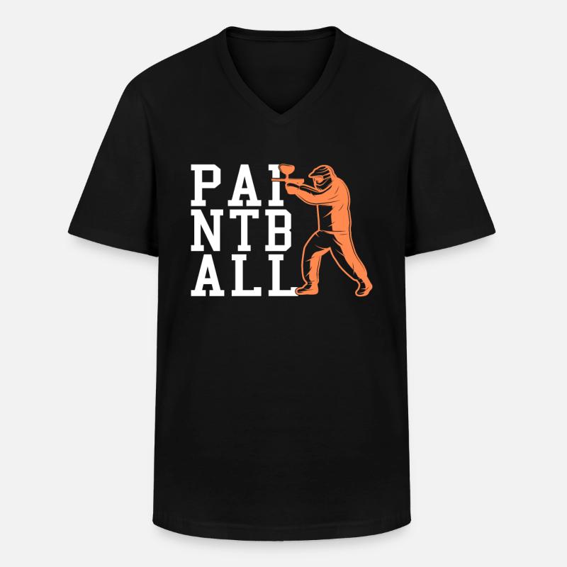 Paintball - Männer-T-Shirt mit V-Ausschnitt - Schwarz