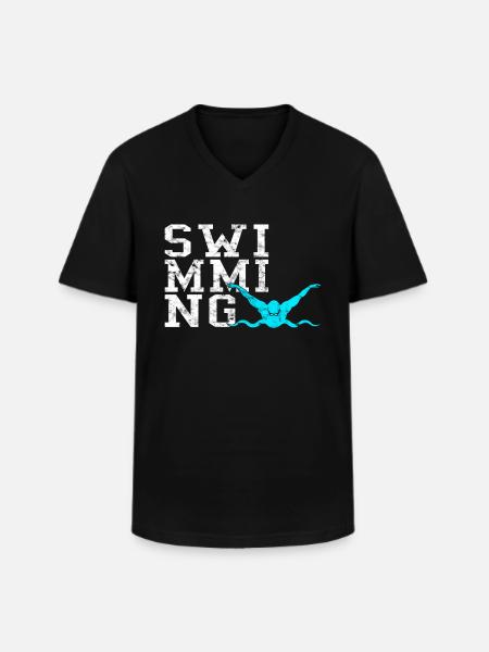 Nager - T-shirt col V Homme - noir
