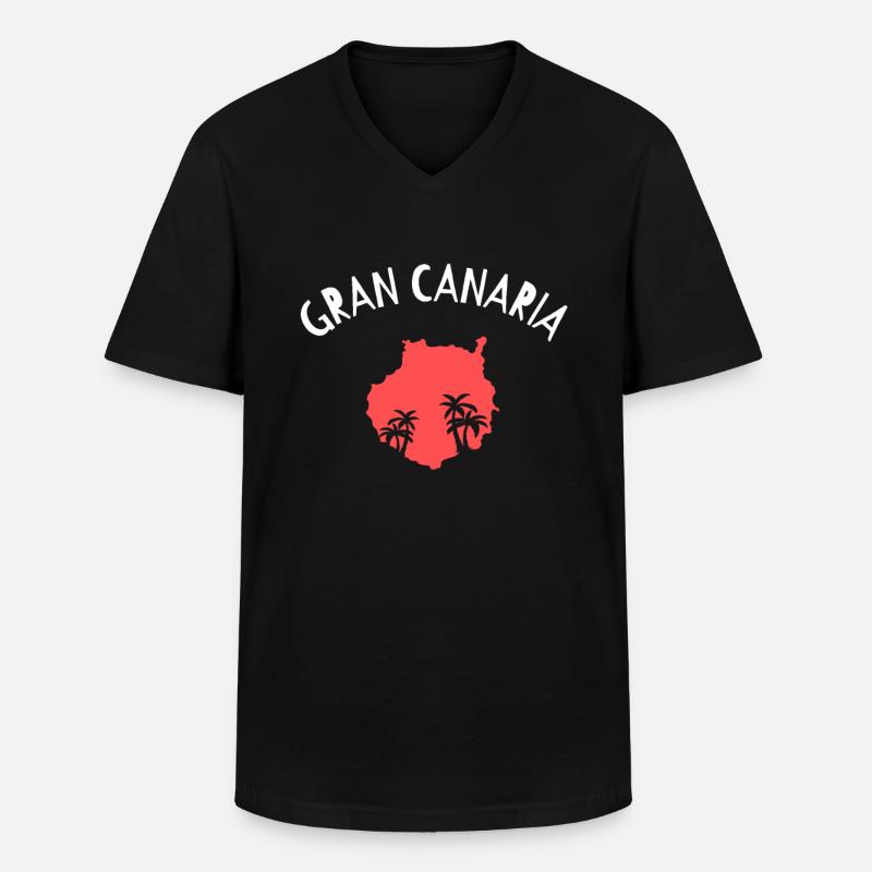 Gran Canaria - Männer-T-Shirt mit V-Ausschnitt - Schwarz