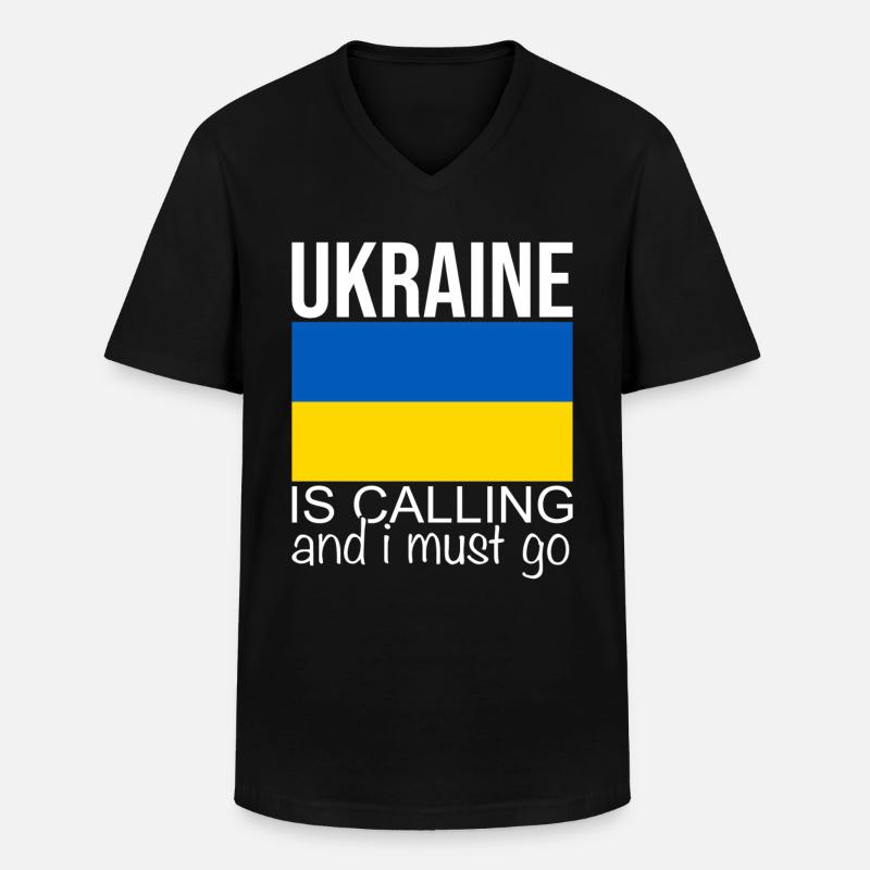 Ukraine Spruch - Männer-T-Shirt mit V-Ausschnitt - Schwarz