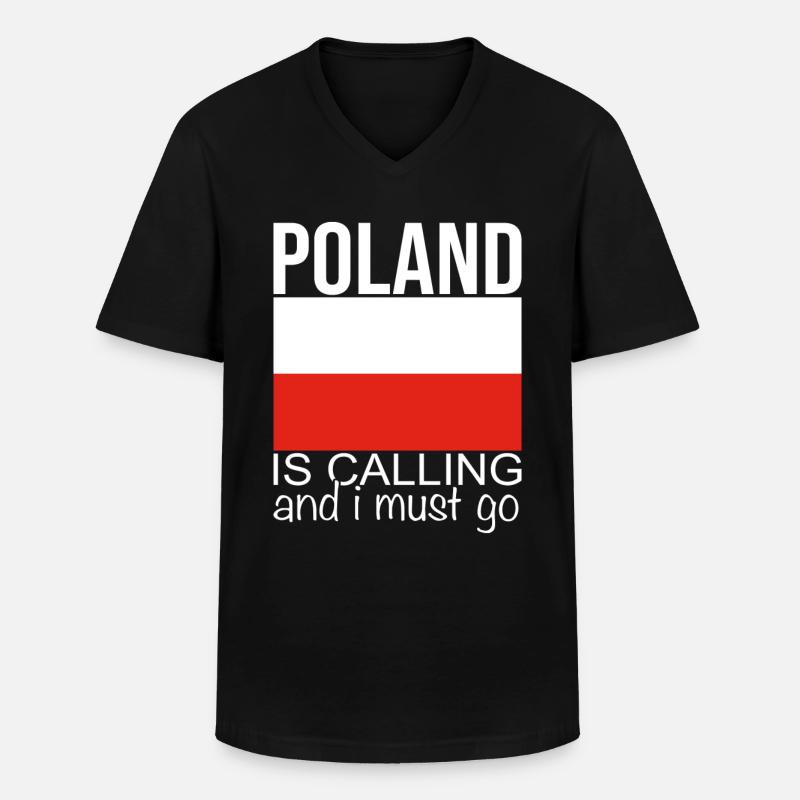 Polen Spruch - Männer-T-Shirt mit V-Ausschnitt - Schwarz
