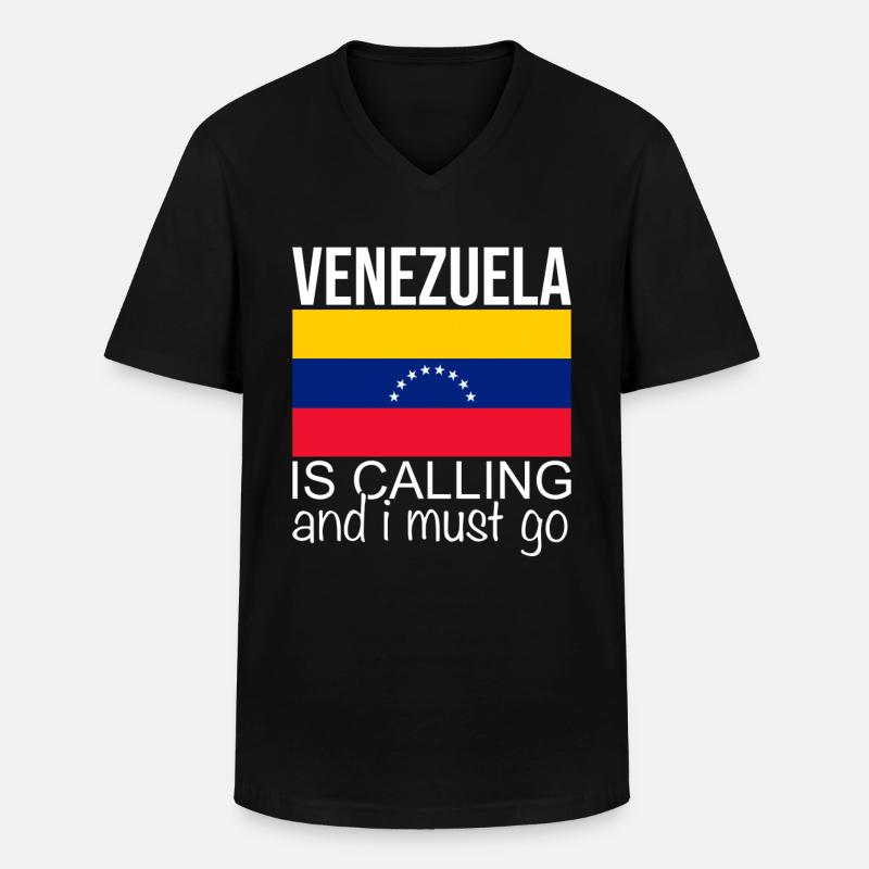 Venezuela Spruch - Männer-T-Shirt mit V-Ausschnitt - Schwarz
