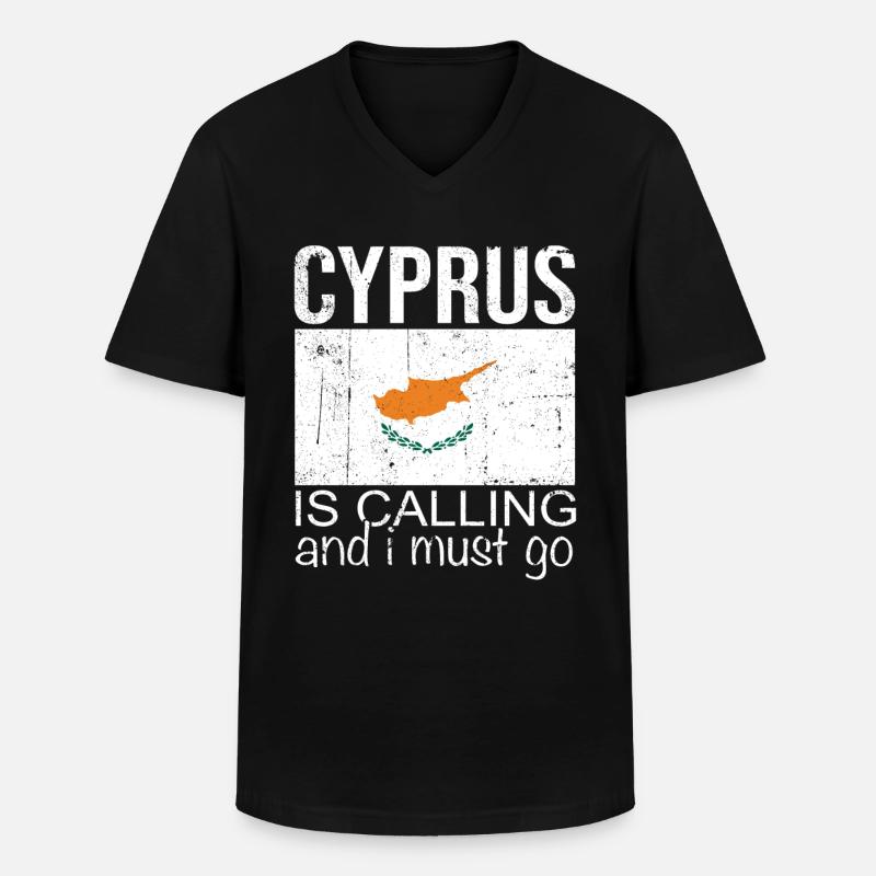 Zypern Spruch - Männer-T-Shirt mit V-Ausschnitt - Schwarz