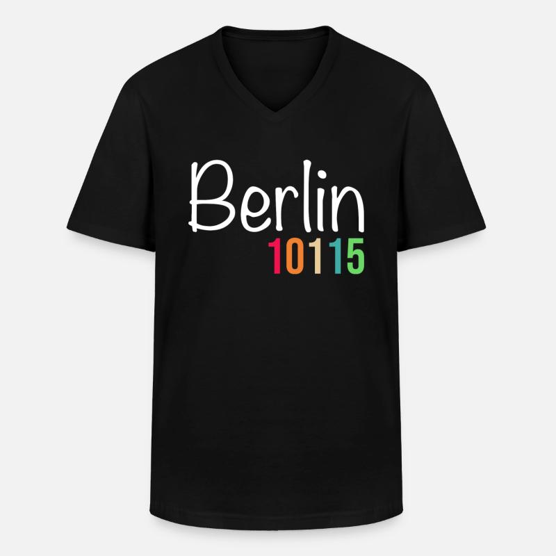Berlin - Männer-T-Shirt mit V-Ausschnitt - Schwarz