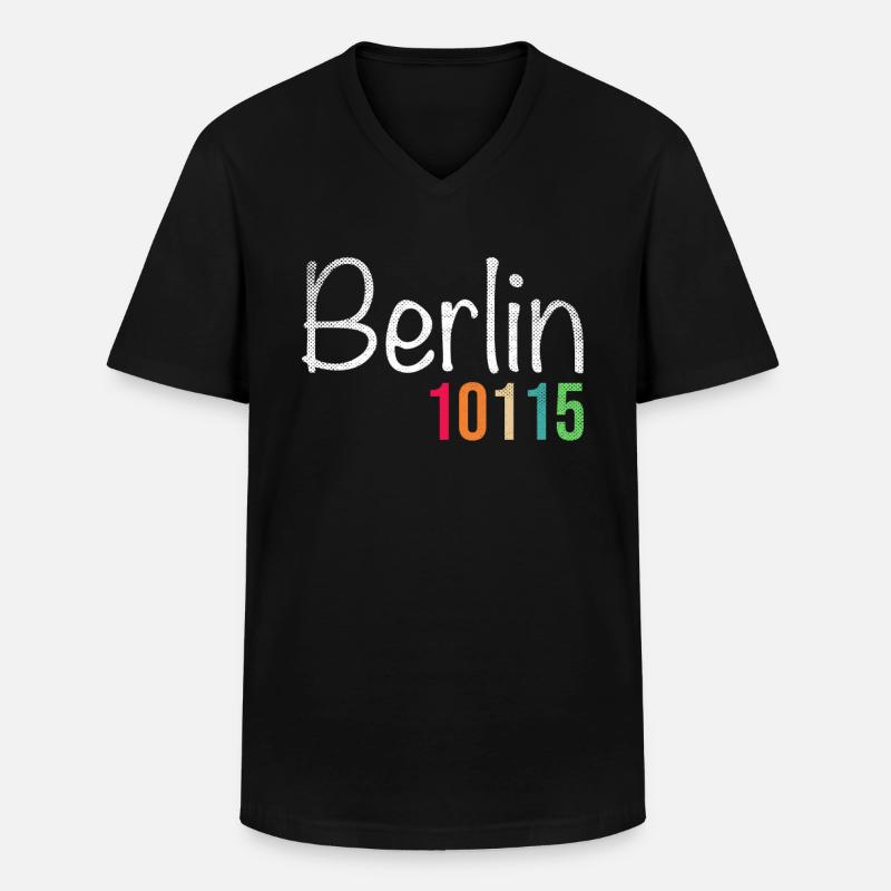 Berlin - Männer-T-Shirt mit V-Ausschnitt - Schwarz