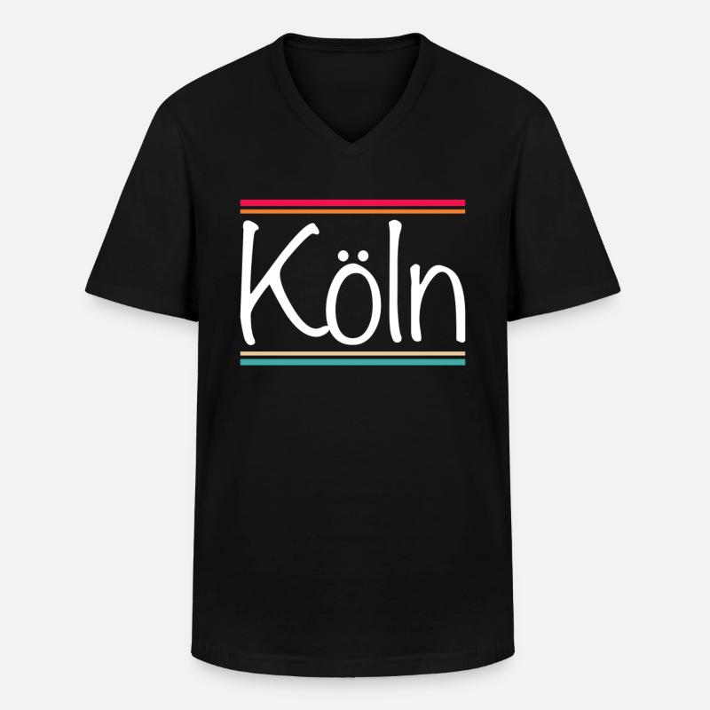 Köln - Männer-T-Shirt mit V-Ausschnitt - Schwarz