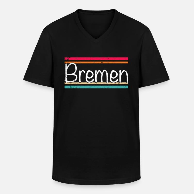 Bremen - Männer-T-Shirt mit V-Ausschnitt - Schwarz