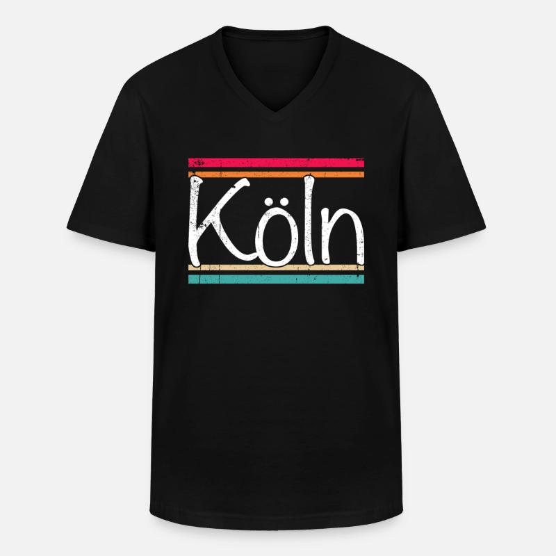 Köln - Männer-T-Shirt mit V-Ausschnitt - Schwarz