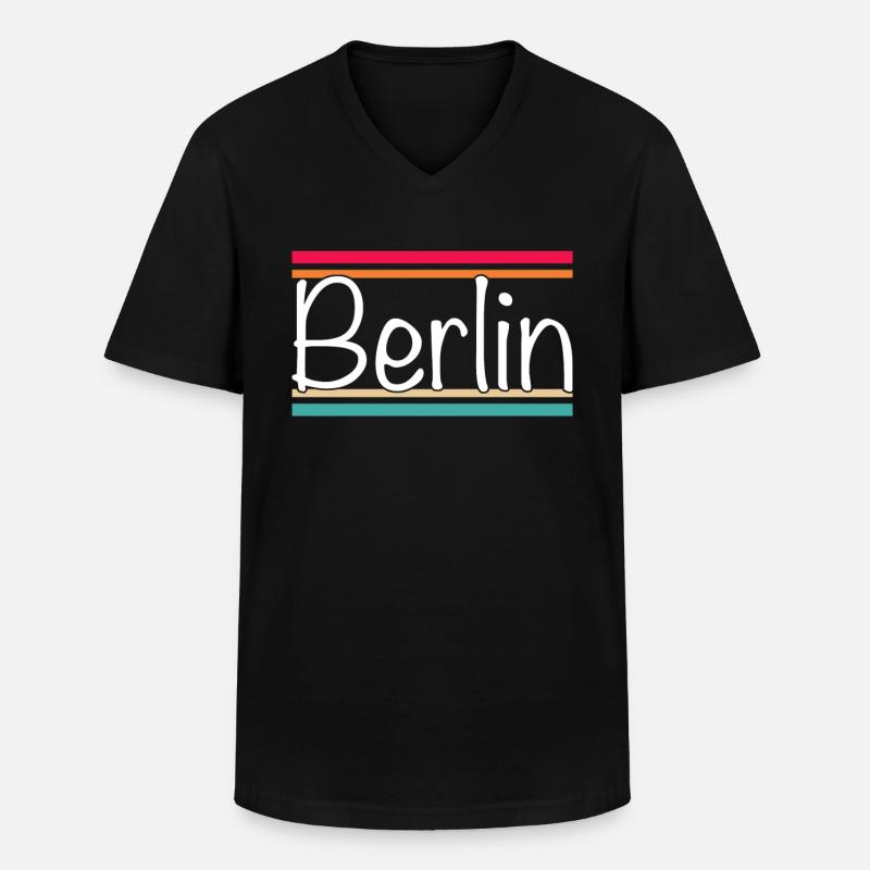 Berlin - Männer-T-Shirt mit V-Ausschnitt - Schwarz
