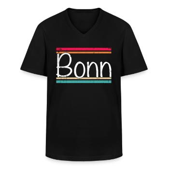 Bonn - Men's V-Neck T-Shirt - black - Front - AI Model Male 178 dark (178cm)