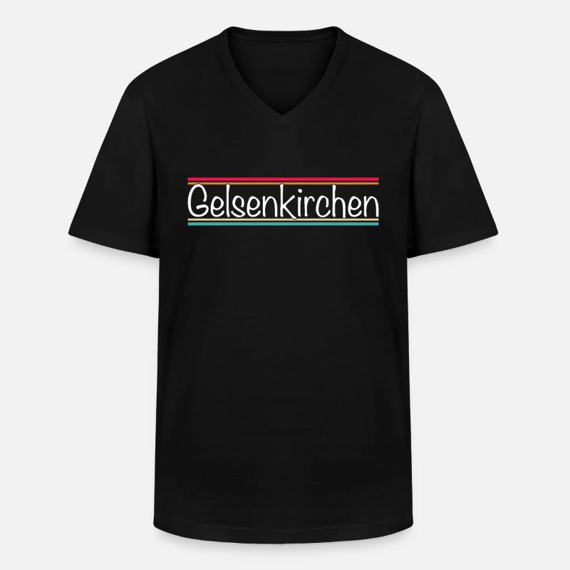 Gelsenkirchen - Männer-T-Shirt mit V-Ausschnitt - Schwarz
