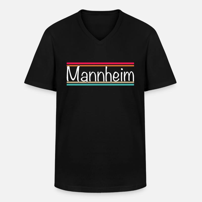 Mannheim - Männer-T-Shirt mit V-Ausschnitt - Schwarz