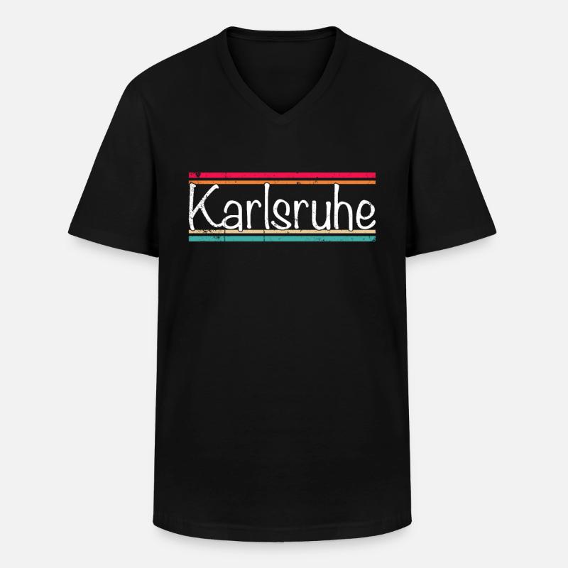 Karlsruhe - Männer-T-Shirt mit V-Ausschnitt - Schwarz