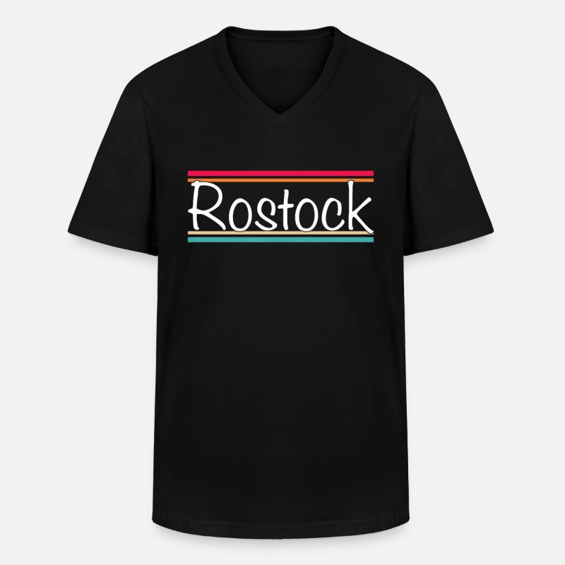 Rostock - Männer-T-Shirt mit V-Ausschnitt - Schwarz