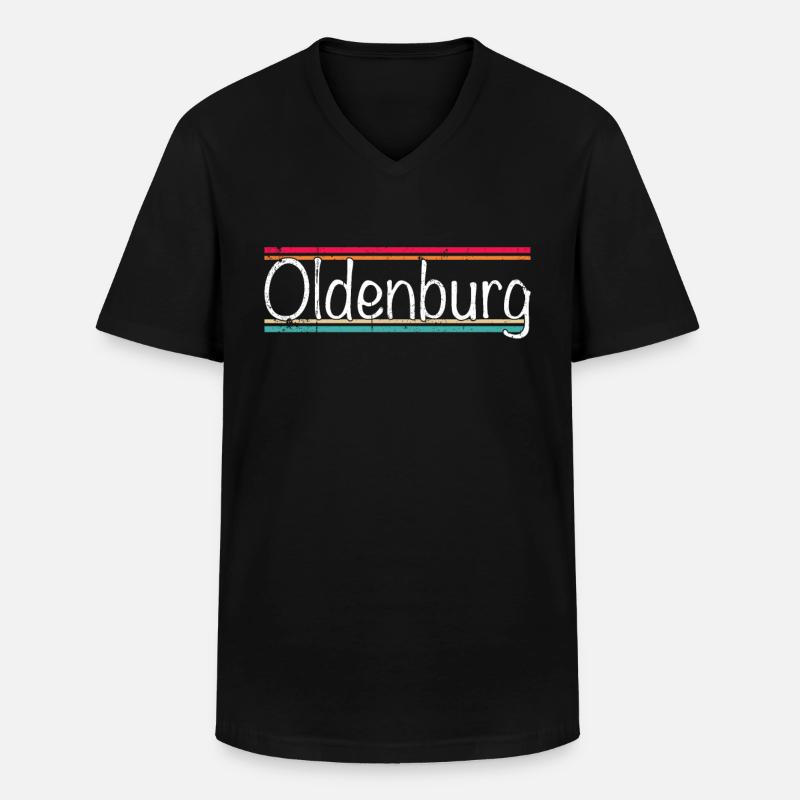 Oldenburg - Männer-T-Shirt mit V-Ausschnitt - Schwarz