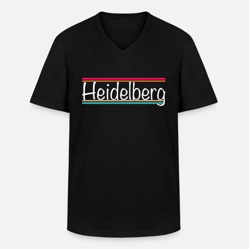 Heidelberg - Männer-T-Shirt mit V-Ausschnitt - Schwarz