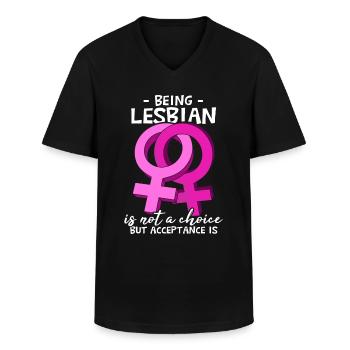 Lesbisch zu sein ist keine Wahl - Männer-T-Shirt mit V-Ausschnitt - Schwarz - Vorne - AI Model Male 178 dark (178cm)