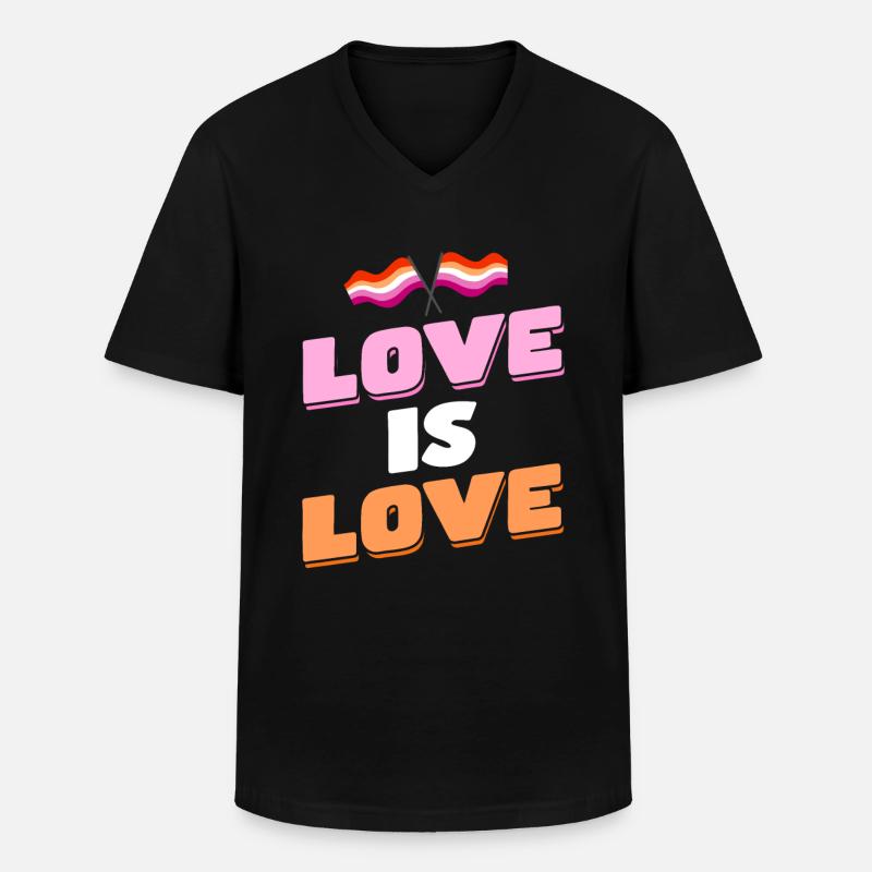LGBTQ Pride Monat Lesbisch - Männer-T-Shirt mit V-Ausschnitt - Schwarz