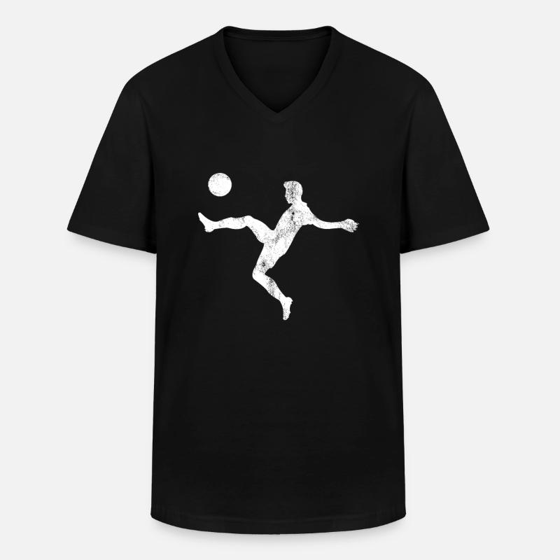 Fußballer - Männer-T-Shirt mit V-Ausschnitt - Schwarz