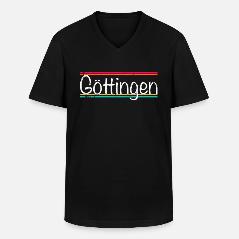 Göttingen - Männer-T-Shirt mit V-Ausschnitt - Schwarz