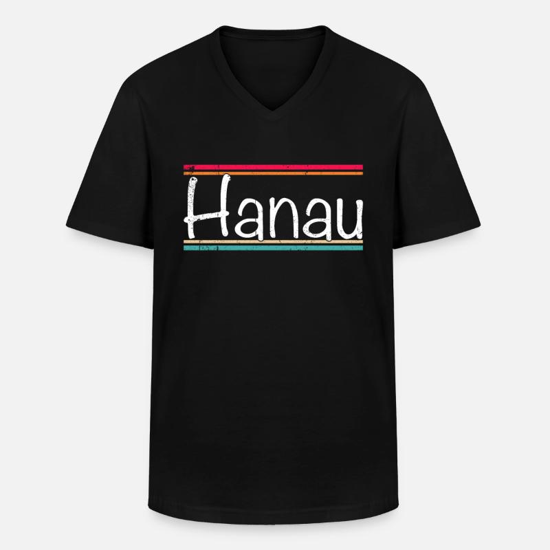 Hanau - Männer-T-Shirt mit V-Ausschnitt - Schwarz