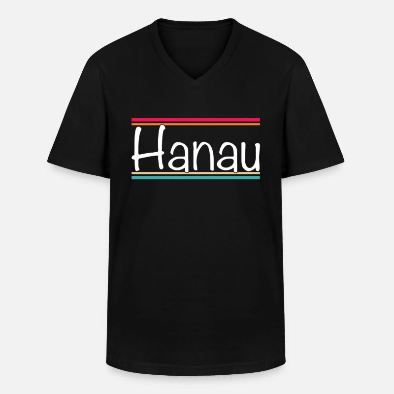 Hanau - Männer-T-Shirt mit V-Ausschnitt - Schwarz