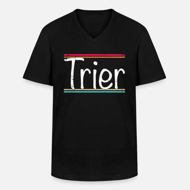 Trier - Männer-T-Shirt mit V-Ausschnitt - Schwarz