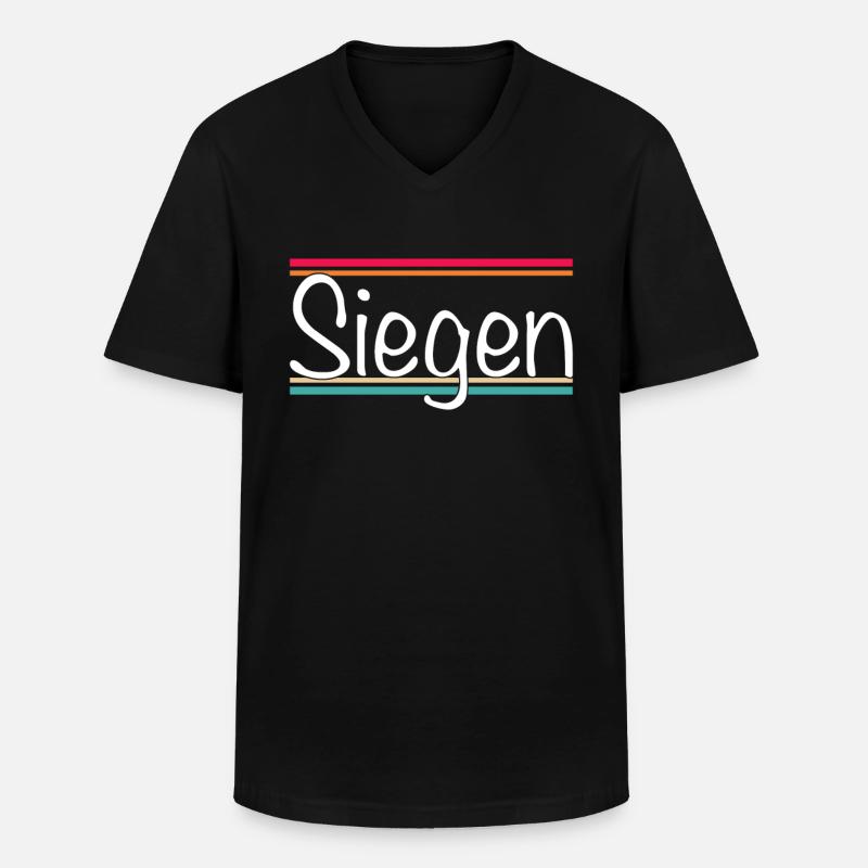 Siegen - Männer-T-Shirt mit V-Ausschnitt - Schwarz