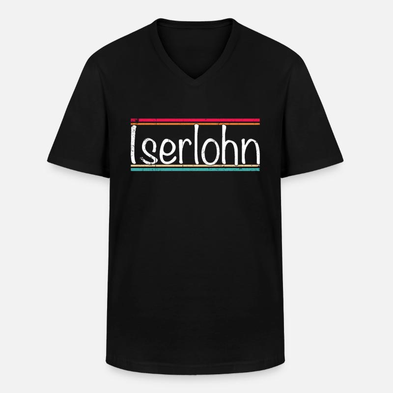 Iserlohn - Männer-T-Shirt mit V-Ausschnitt - Schwarz