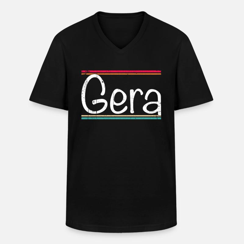Gera - Männer-T-Shirt mit V-Ausschnitt - Schwarz