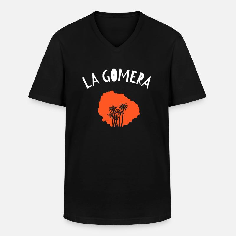 La Gomera - Männer-T-Shirt mit V-Ausschnitt - Schwarz