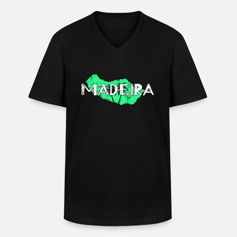 Madeira - Männer-T-Shirt mit V-Ausschnitt - Schwarz