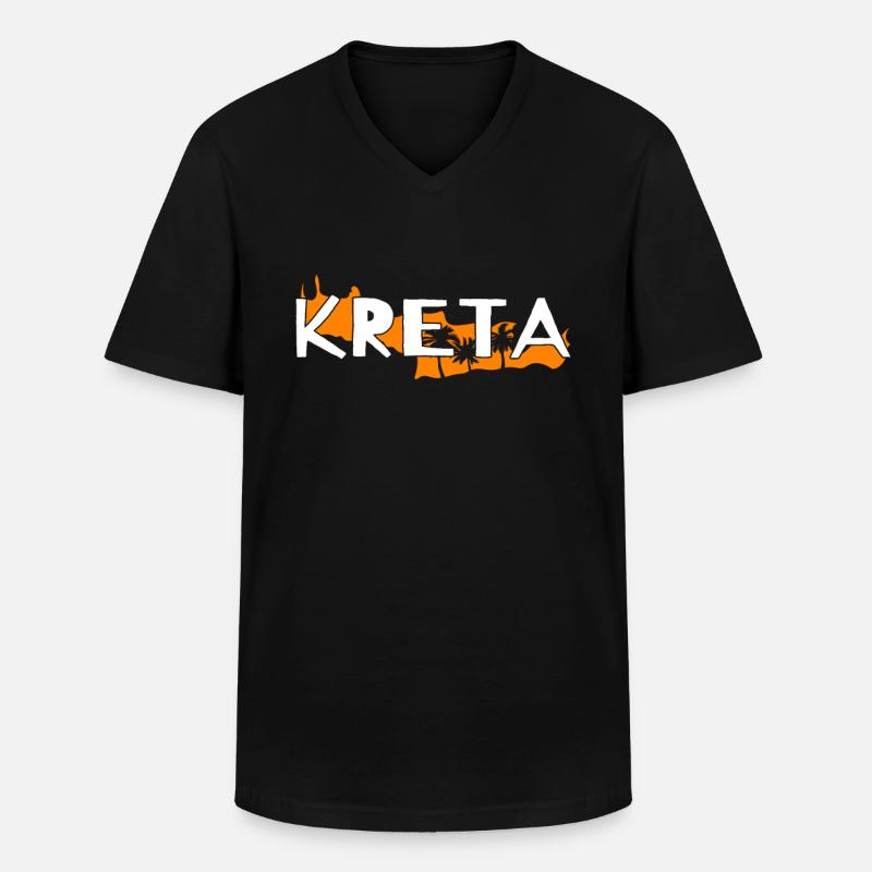Kreta - Männer-T-Shirt mit V-Ausschnitt - Schwarz