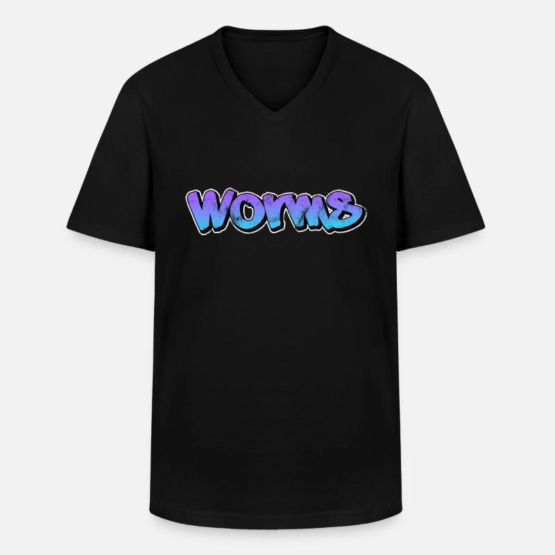 Worms - Männer-T-Shirt mit V-Ausschnitt - Schwarz