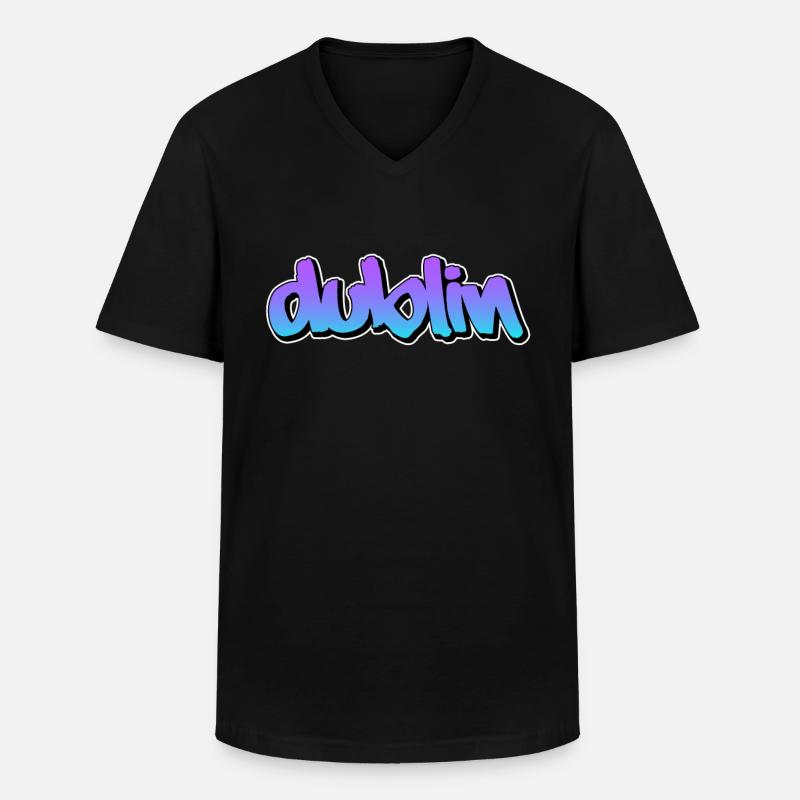Dublin - Männer-T-Shirt mit V-Ausschnitt - Schwarz