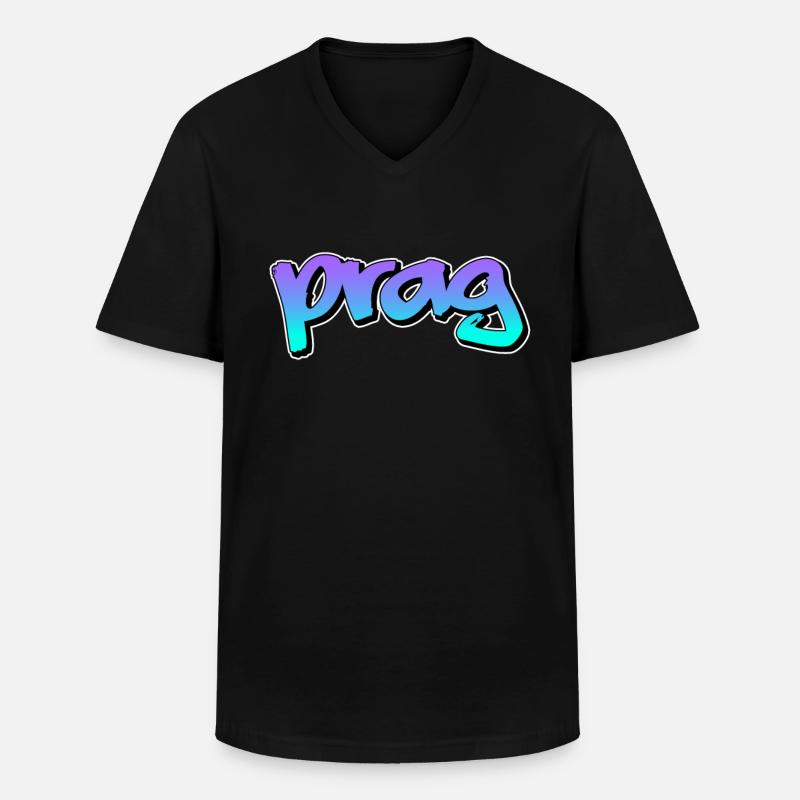 prag - Männer-T-Shirt mit V-Ausschnitt - Schwarz