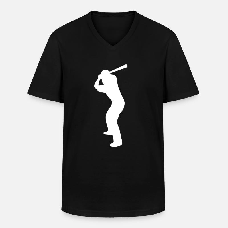Baseball - Männer-T-Shirt mit V-Ausschnitt - Schwarz