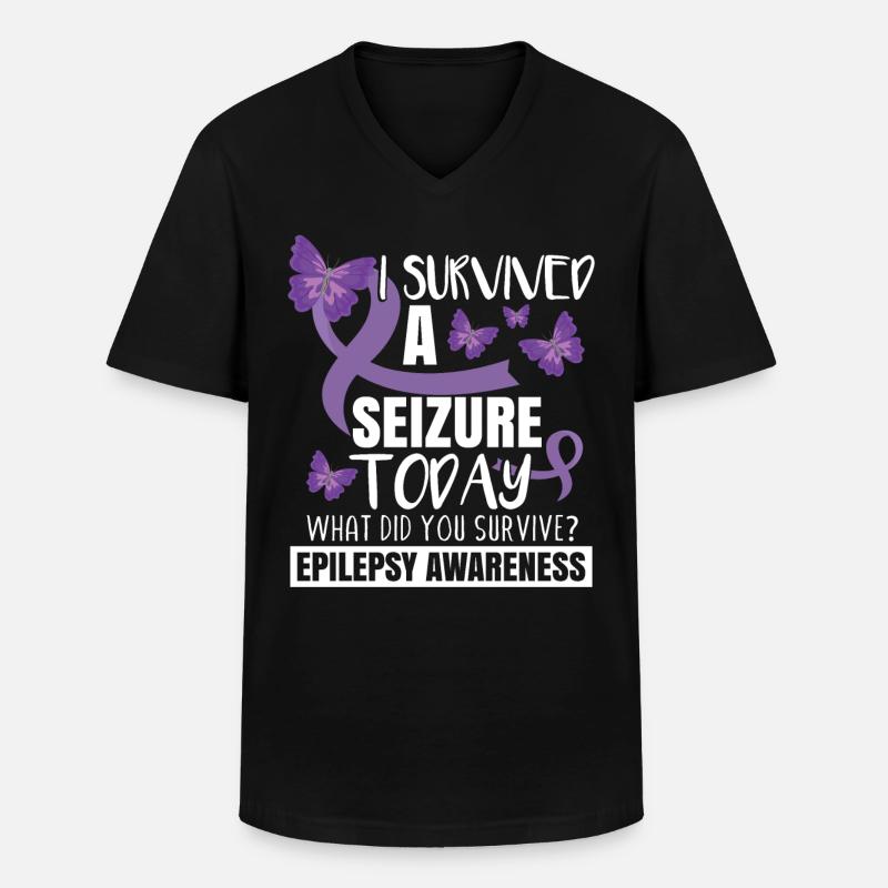 Epilepsie-Bewusstsein - Männer-T-Shirt mit V-Ausschnitt - Schwarz
