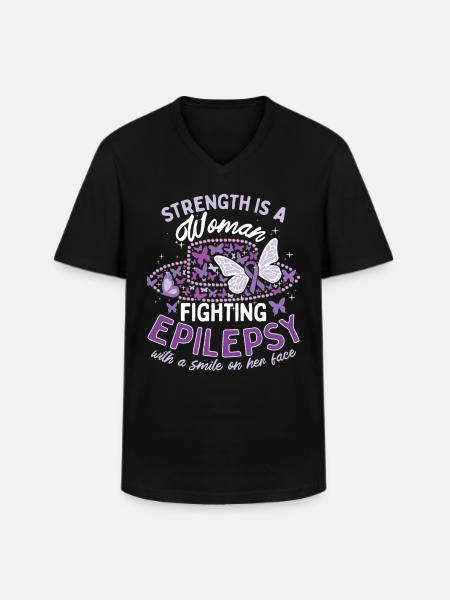 Women Epilepsy Warrior - Men's V-Neck T-Shirt - black