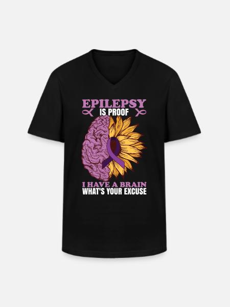 Epilepsy Is Proof - Men's V-Neck T-Shirt - black