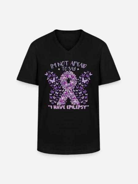 I Have Epilepsy - Men's V-Neck T-Shirt - black