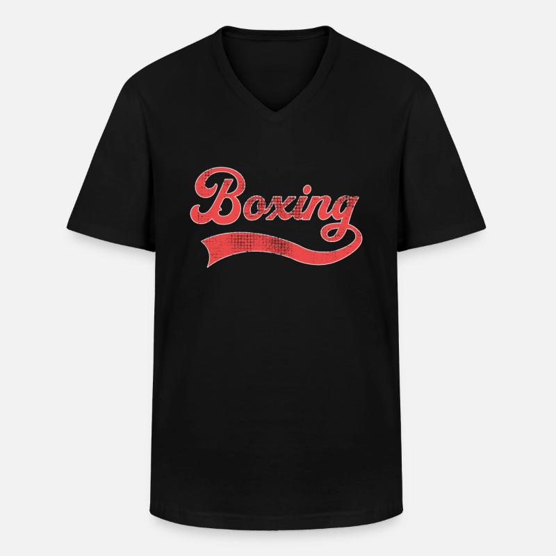 Boxen Schriftzug - Männer-T-Shirt mit V-Ausschnitt - Schwarz